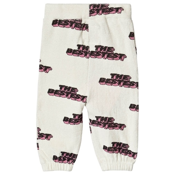 HUGO LOVES TIKI Kid Pant 8T White Terry Pull On Sweatpants School Retro Soft - Picture 1 of 8